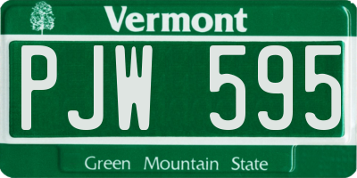 VT license plate PJW595