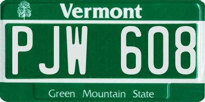 VT license plate PJW608