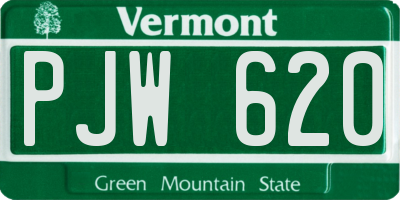 VT license plate PJW620