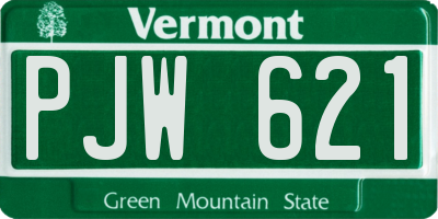 VT license plate PJW621