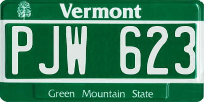 VT license plate PJW623