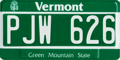 VT license plate PJW626