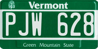 VT license plate PJW628