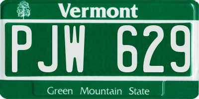 VT license plate PJW629