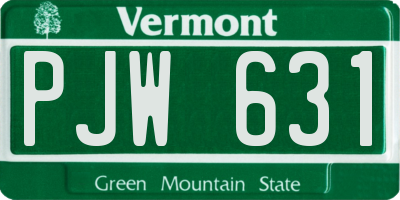VT license plate PJW631