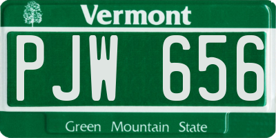 VT license plate PJW656