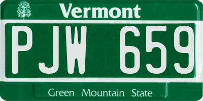 VT license plate PJW659