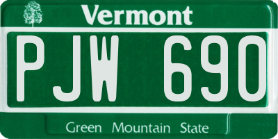 VT license plate PJW690