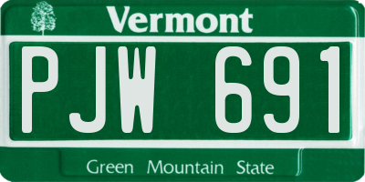 VT license plate PJW691