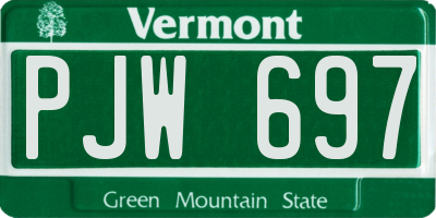 VT license plate PJW697