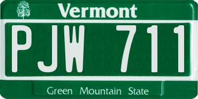 VT license plate PJW711