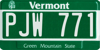 VT license plate PJW771