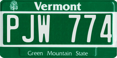 VT license plate PJW774
