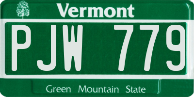 VT license plate PJW779