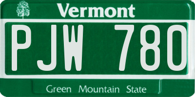 VT license plate PJW780