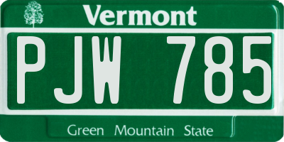VT license plate PJW785