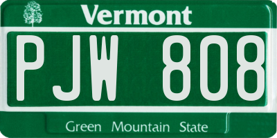 VT license plate PJW808