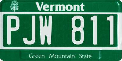 VT license plate PJW811