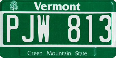 VT license plate PJW813