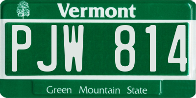 VT license plate PJW814