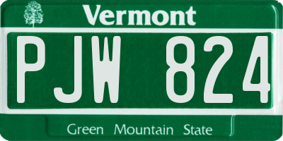 VT license plate PJW824