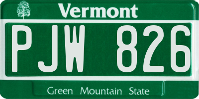 VT license plate PJW826