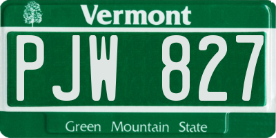VT license plate PJW827