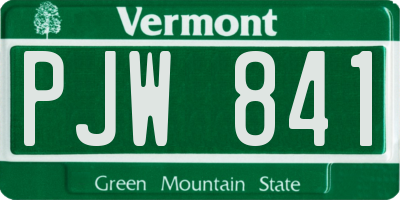 VT license plate PJW841