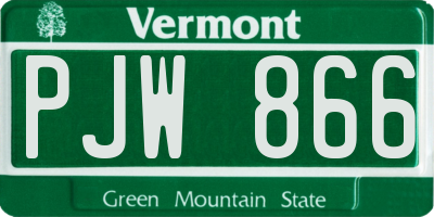 VT license plate PJW866