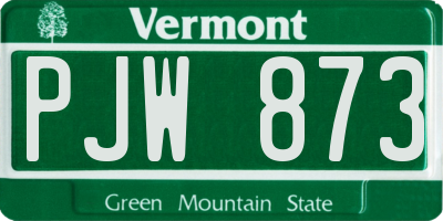 VT license plate PJW873