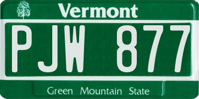 VT license plate PJW877
