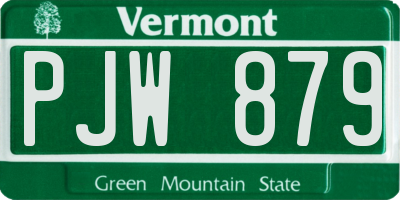 VT license plate PJW879