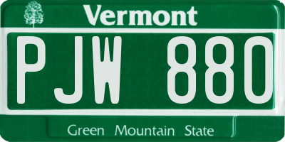 VT license plate PJW880
