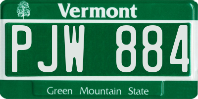 VT license plate PJW884