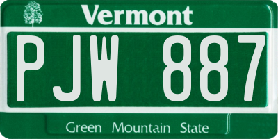 VT license plate PJW887