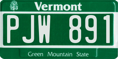 VT license plate PJW891