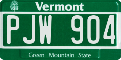 VT license plate PJW904