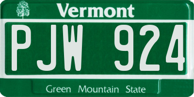 VT license plate PJW924