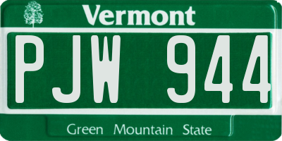 VT license plate PJW944