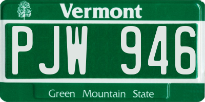 VT license plate PJW946