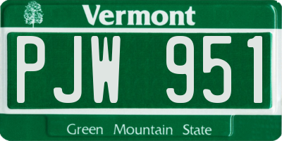 VT license plate PJW951