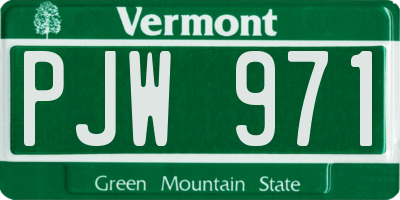 VT license plate PJW971