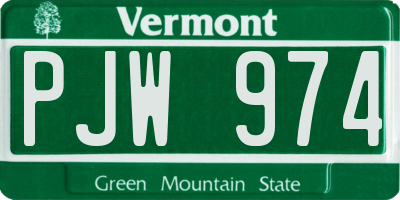 VT license plate PJW974