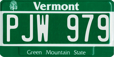 VT license plate PJW979