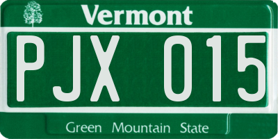 VT license plate PJX015