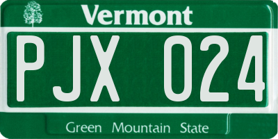 VT license plate PJX024