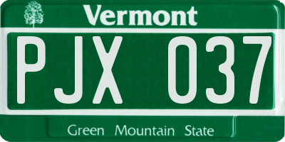 VT license plate PJX037