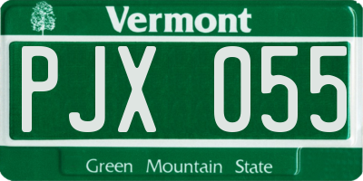 VT license plate PJX055