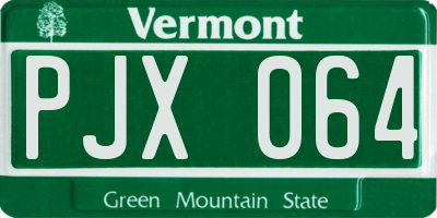 VT license plate PJX064