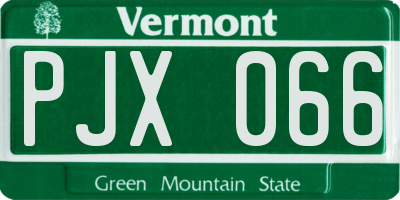 VT license plate PJX066